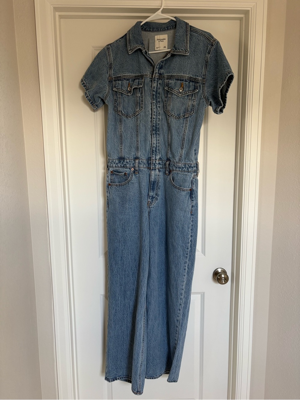 Abercrombie Denim Short Sleeve Jumpsuit